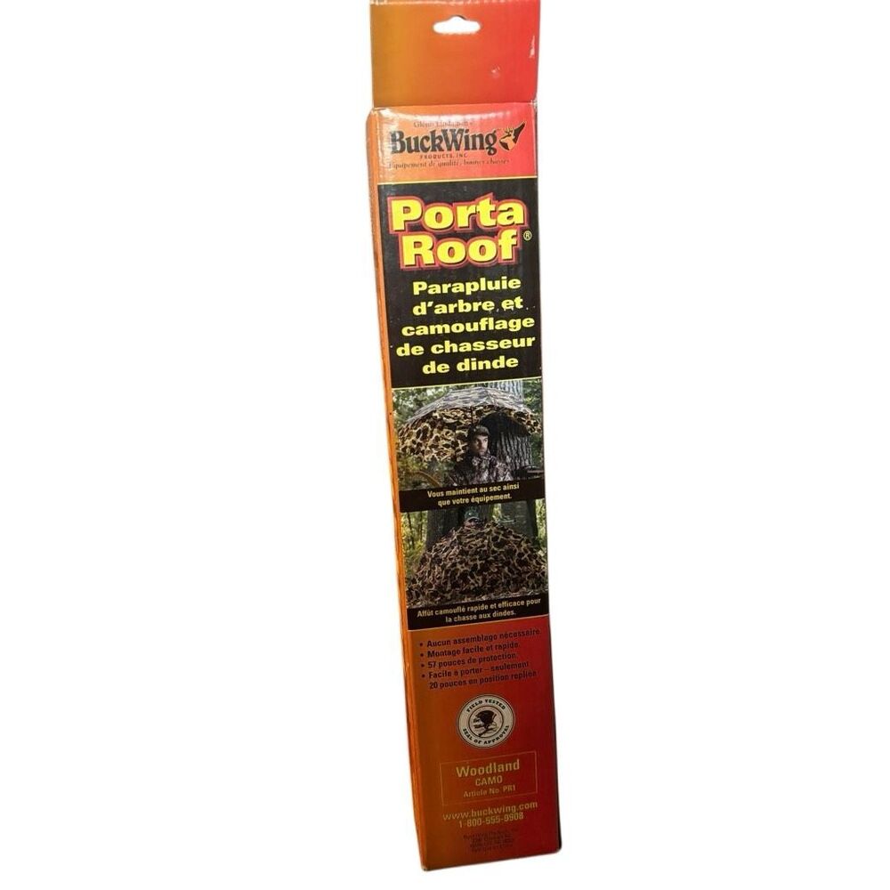 BuckWing Porta Roof Tree Umbrella & Turkey Hunter Blind Woodland Camo *NOS*